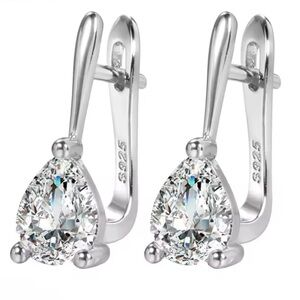 Cubic Zirconia Stud Earrings Water Drop Earrings